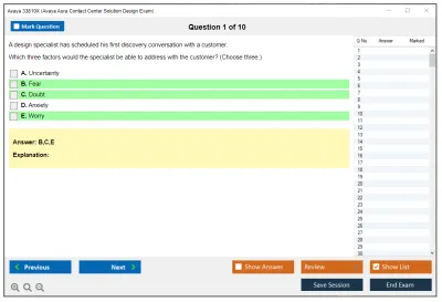 Avaya 33810X Avaya Aura Contact Center Solution Design Exam Practice test exam simulator test engine exam Prep practice test questions answers Image 1