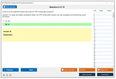 HP HPE0-P26 Configuring HPE GreenLake Solutions Practice test exam simulator test engine exam Prep practice test questions answers Image 8