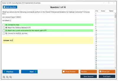 Oracle 1z0-449 Oracle Big Data 2016 Implementation Essentials Practice test exam simulator test engine exam Prep practice test questions answers Image 1