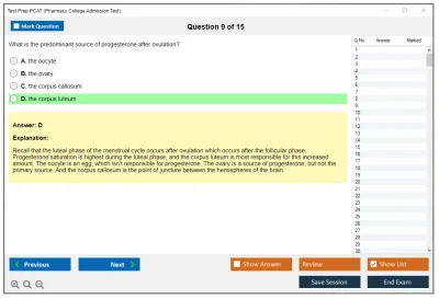 Test Prep PCAT Pharmacy College Admission Test Practice test exam simulator test engine exam Prep practice test questions answers Image 9