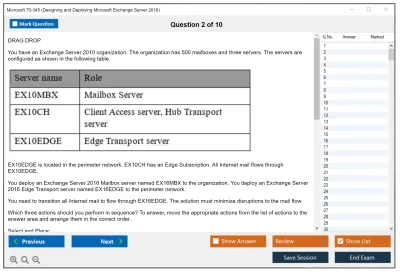 Microsoft 70-345 Designing and Deploying Microsoft Exchange Server 2016 Practice test exam simulator test engine exam Prep practice test questions answers Image 2