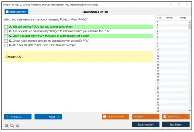 Oracle 1z0-1082-22 Oracle Profitability and Cost Management 2022 Implementation Professional Practice test exam simulator test engine exam Prep practice test questions answers Image 4