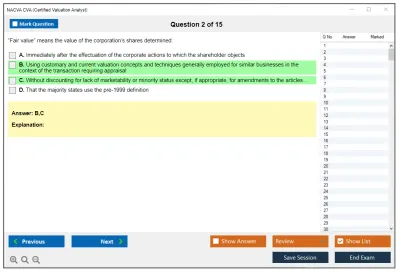 NACVA CVA Certified Valuation Analyst Practice test exam simulator test engine exam Prep practice test questions answers Image 2