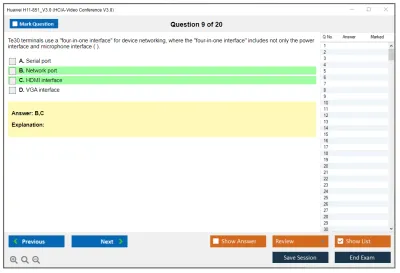 Huawei H11-851_V3.0 HCIA-Video Conference V3.0 Practice test exam simulator test engine exam Prep practice test questions answers Image 9