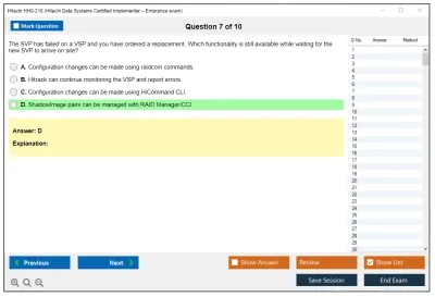 Hitachi HH0-210 Hitachi Data Systems Certified Implementer – Enterprise exam Practice test exam simulator test engine exam Prep practice test questions answers Image 7