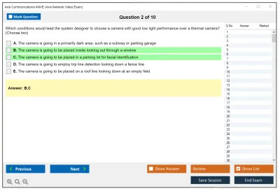 Axis Communications ANVE Axis Network Video Exam Practice test exam simulator test engine exam Prep practice test questions answers Image 2