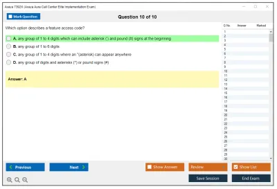 Avaya 7392X Avaya Aura Call Center Elite Implementation Exam Practice test exam simulator test engine exam Prep practice test questions answers Image 10