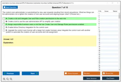 Automation Anywhere Advanced-RPA-Professional Automation Anywhere Certified Advanced RPA Professional (V11) Practice test exam simulator test engine exam Prep practice test questions answers Image 7