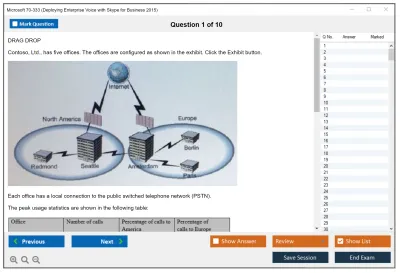 Microsoft 70-333 Deploying Enterprise Voice with Skype for Business 2015 Practice test exam simulator test engine exam Prep practice test questions answers Image 1