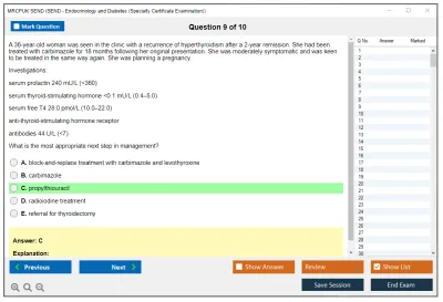 MRCPUK SEND SEND - Endocrinology and Diabetes (Specialty Certificate Examination) Practice test exam simulator test engine exam Prep practice test questions answers Image 9