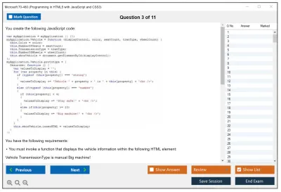 Microsoft 70-480 Programming in HTML5 with JavaScript and CSS3 Practice test exam simulator test engine exam Prep practice test questions answers Image 3