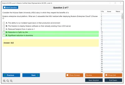 Nutanix NCSR-Level-3 Nutanix Certified Sales Representative (NCSR): Level3 Practice test exam simulator test engine exam Prep practice test questions answers Image 2