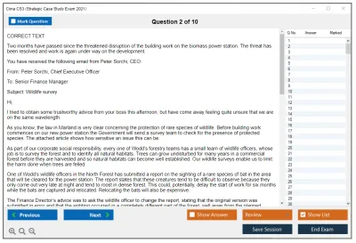 Cima CS3 Strategic Case Study Exam 2021 Practice test exam simulator test engine exam Prep practice test questions answers Image 2