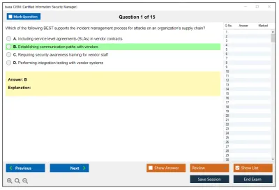Isaca CISM Certified Information Security Manager Practice test exam simulator test engine exam Prep practice test questions answers Image 1