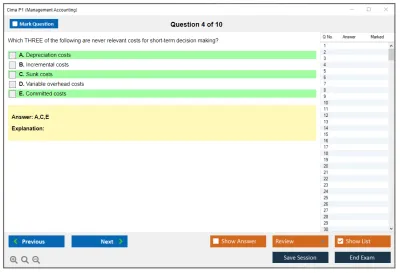 Cima P1 Management Accounting Practice test exam simulator test engine exam Prep practice test questions answers Image 4