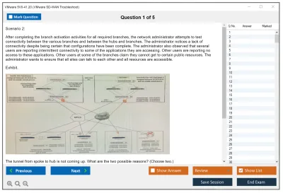 VMware 5V0-41.20 VMware SD-WAN Troubleshoot Practice test exam simulator test engine exam Prep practice test questions answers Image 1