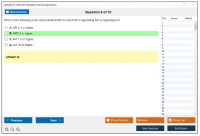 Android AND-403 Monetize Android Applications Practice test exam simulator test engine exam Prep practice test questions answers Image 8