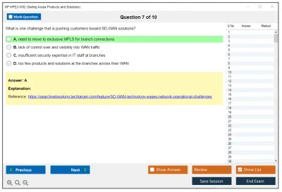 HP HPE2-W02 Selling Aruba Products and Solutions Practice test exam simulator test engine exam Prep practice test questions answers Image 7
