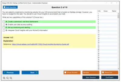 Netapp NS0-402 NetApp Certified Hybrid Cloud Implementation Engineer Practice test exam simulator test engine exam Prep practice test questions answers Image 2