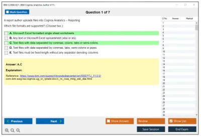 IBM C2090-621 IBM Cognos Analytics Author V11 Practice test exam simulator test engine exam Prep practice test questions answers Image 1
