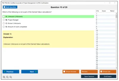 PMI PMI-002 Certified Associate in Project Management (CAPM) Certification Practice test exam simulator test engine exam Prep practice test questions answers Image 10