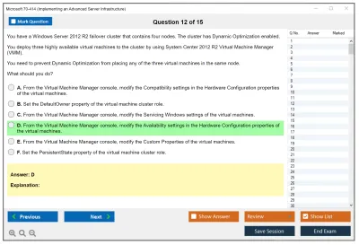 Microsoft 70-414 Implementing an Advanced Server Infrastructure Practice test exam simulator test engine exam Prep practice test questions answers Image 12