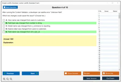 Google LookML-Developer Looker LookML Developer Exam Practice test exam simulator test engine exam Prep practice test questions answers Image 4