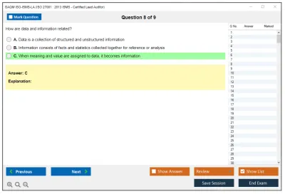 GAQM ISO-ISMS-LA ISO 27001:2013 ISMS - Certified Lead Auditor Practice test exam simulator test engine exam Prep practice test questions answers Image 8