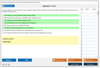 Cisco 500-440 Designing Cisco Unified Contact Center Enterprise (UCCED) Practice test exam simulator test engine exam Prep practice test questions answers Image 1