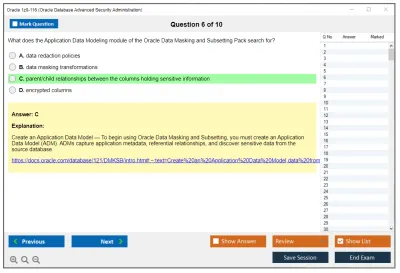 Oracle 1z0-116 Oracle Database Security Administration Practice test exam simulator test engine exam Prep practice test questions answers Image 6