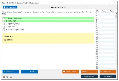 Tibco TCP-BW6 TIBCO BusinessWorks 6 Certification Exam Practice test exam simulator test engine exam Prep practice test questions answers Image 5