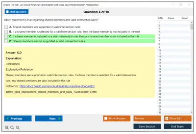Oracle 1z0-1081-22 Oracle Financial Consolidation and Close 2022 Implementation Professional Practice test exam simulator test engine exam Prep practice test questions answers Image 4