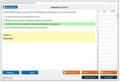 Veeam VMCE_V9 VEEAM Certified Engineer (VMCE9) Practice test exam simulator test engine exam Prep practice test questions answers Image 12
