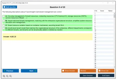 Huawei H13-711_V3.0 HCIA-Big Data V3.0 Practice test exam simulator test engine exam Prep practice test questions answers Image 9