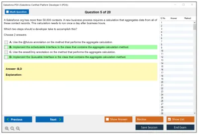 Salesforce PDII Salesforce Certified Platform Developer II Practice test exam simulator test engine exam Prep practice test questions answers Image 5