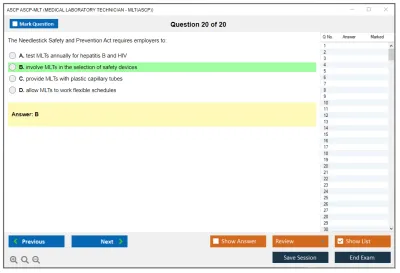 ASCP ASCP-MLT MEDICAL LABORATORY TECHNICIAN - MLT(ASCP) Practice test exam simulator test engine exam Prep practice test questions answers Image 20