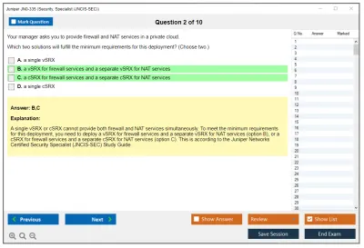 Juniper JN0-335 Security, Specialist (JNCIS-SEC) Practice test exam simulator test engine exam Prep practice test questions answers Image 2