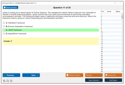 ECCouncil CEH-v11 Certified Ethical Hacker CEH v11 Practice test exam simulator test engine exam Prep practice test questions answers Image 11