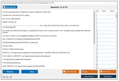 Oracle 1z0-067 Upgrade Oracle9i/10g/11g OCA OR OCP to Oracle Database 12c OCP Practice test exam simulator test engine exam Prep practice test questions answers Image 13