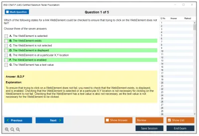iSQI CSeT-F A4Q Certified Selenium Tester Foundation Practice test exam simulator test engine exam Prep practice test questions answers Image 1