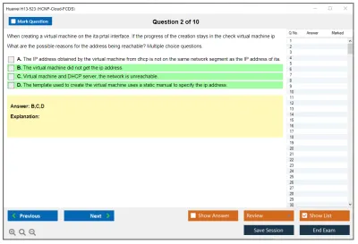 Huawei H13-523 HCNP-Cloud-FCDS Practice test exam simulator test engine exam Prep practice test questions answers Image 2