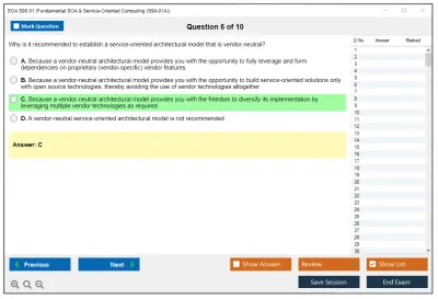 SOA S90.01 Fundamental SOA & Service-Oriented Computing Practice test exam simulator test engine exam Prep practice test questions answers Image 6