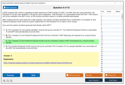 Adobe AD0-E600 Adobe Experience Platform Technical Foundations Practice test exam simulator test engine exam Prep practice test questions answers Image 9