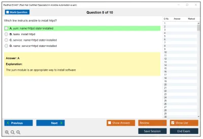 RedHat EX407 Red Hat Certified Specialist in Ansible Automation exam Practice test exam simulator test engine exam Prep practice test questions answers Image 8