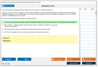 Acquia Acquia-Certified-Site-Builder-D8 Acquia Certified Site Builder - Drupal 8 Practice test exam simulator test engine exam Prep practice test questions answers Image 8