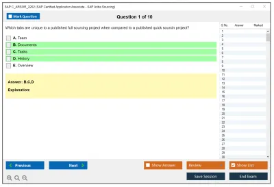 SAP C_ARSOR_2202 SAP Certified Application Associate - SAP Ariba Sourcing Practice test exam simulator test engine exam Prep practice test questions answers Image 1