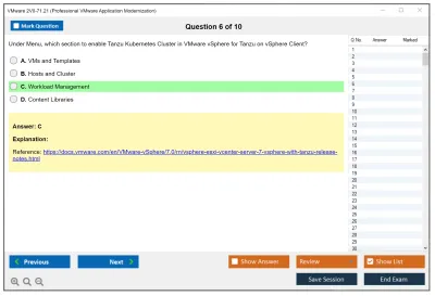 VMware 2V0-71.21 Professional VMware Application Modernization Practice test exam simulator test engine exam Prep practice test questions answers Image 6