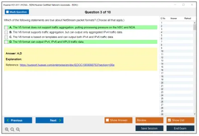 Huawei H31-611 HCNA - SDN(Huawei Certified Network Associate - SDN) Practice test exam simulator test engine exam Prep practice test questions answers Image 3