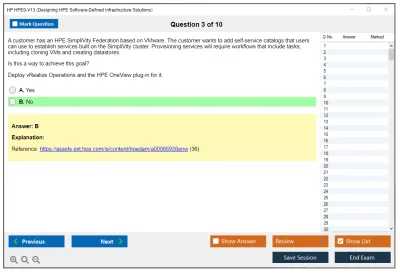 HP HPE0-V13 Designing HPE Software-Defined Infrastructure Solutions Practice test exam simulator test engine exam Prep practice test questions answers Image 3