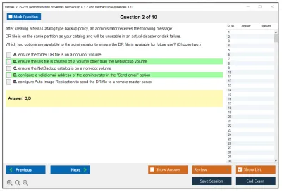 Veritas VCS-279 Administration of Veritas NetBackup 8.1.2 and NetBackup Appliances 3.1.2 Practice test exam simulator test engine exam Prep practice test questions answers Image 2